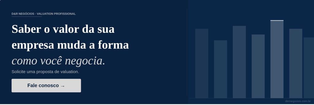 Saber o valor da sua empresa muda a forma como você negocia — solicite uma proposta de valuation na D&R Negócios