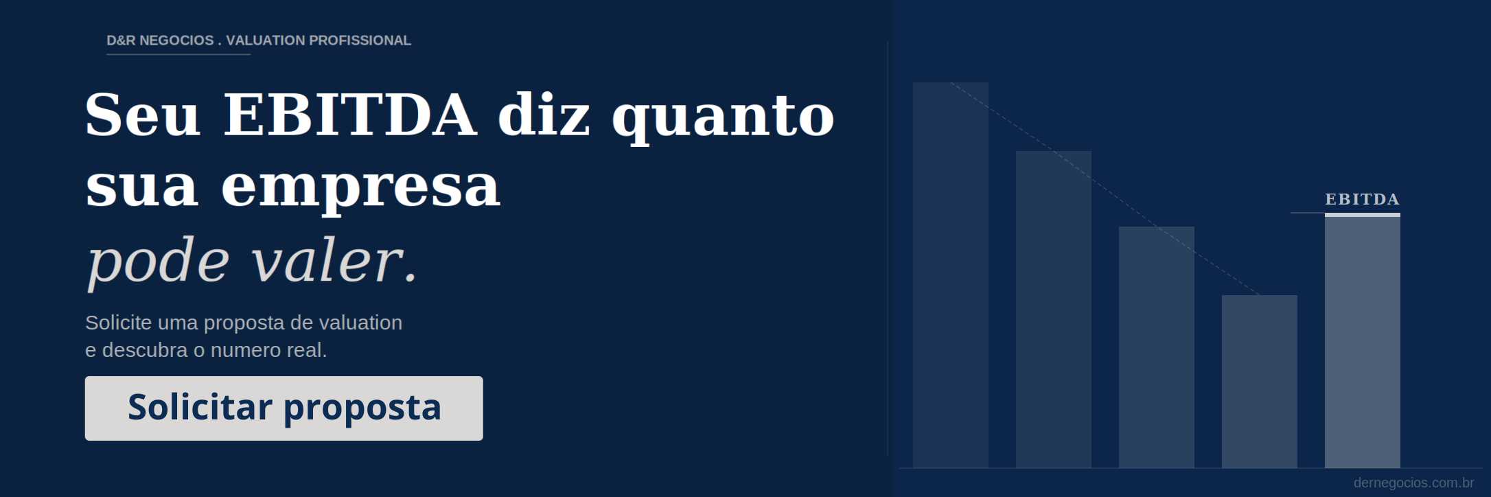 Seu EBITDA revela o valor da sua empresa — solicite uma proposta de valuation na D&R Negócios
