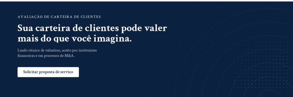 Chamada para contato com a D&R e pedido de proposta de valuation de carteira de clientes