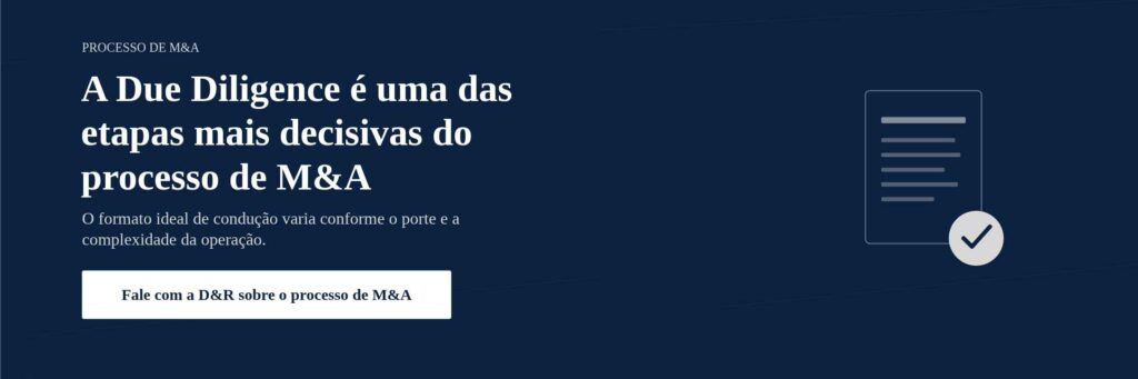Chamada para contato com a &R Negócios para orientações ou proposta de Due Diligence